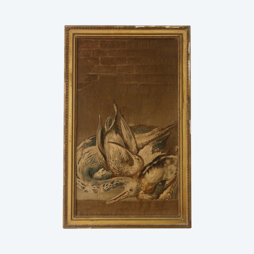 Fine tapestry panel with birds from the late 18th century