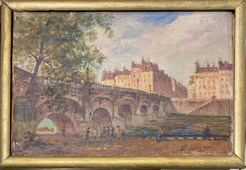 Eugène Jacquet (actif Au Début Du 20ème Siècle) - Paris Le Pont Neuf, Circa 1900