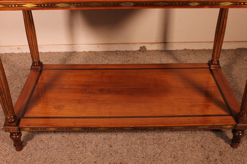 Console Luigi XVI in ciliegio, XVIII secolo, timbro L.M. Pluvinet