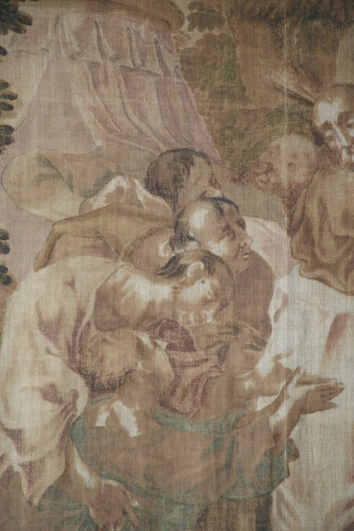 Large canvas painted in imitation of a tapestry, Italian work from the 18th century