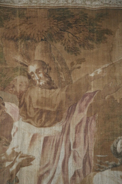 Large canvas painted in imitation of a tapestry, Italian work from the 18th century