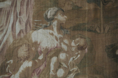 Large canvas painted in imitation of a tapestry, Italian work from the 18th century