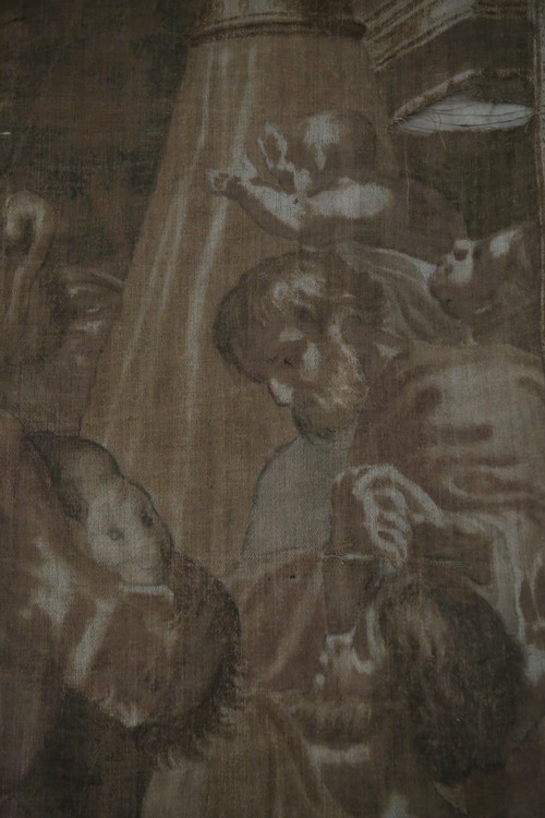 Large canvas painted in imitation of a tapestry, Italian work from the 18th century