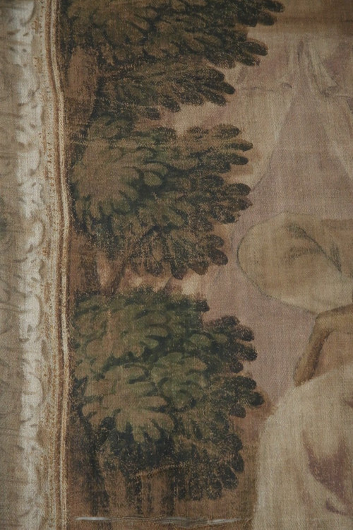 Large canvas painted in imitation of a tapestry, Italian work from the 18th century