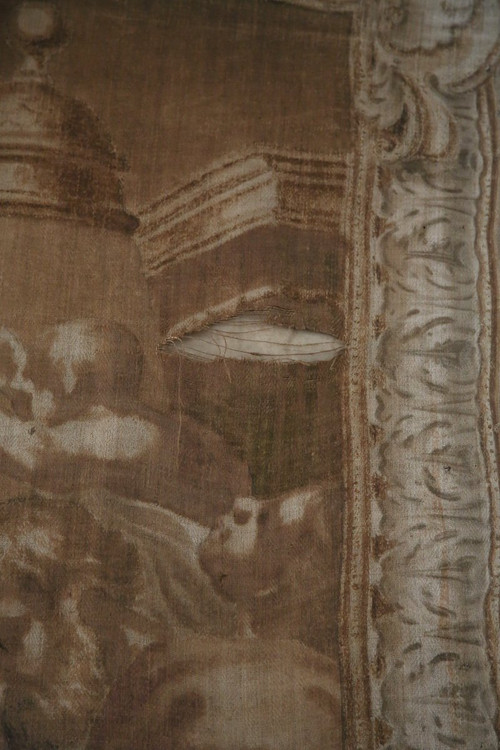 Large canvas painted in imitation of a tapestry, Italian work from the 18th century