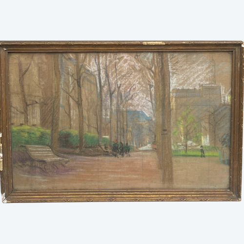 Französische Schule Anfang 20.
Pariser Garten (Trocadero? )