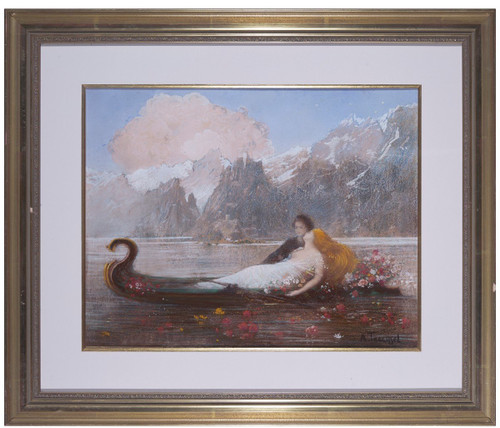 Albert Trachsel (1863-1929) - Les Amants Du Lac