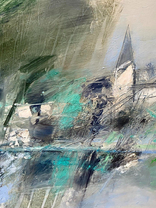 Jean-Jacques Balitran, Tableau Paysage De Loire En été.