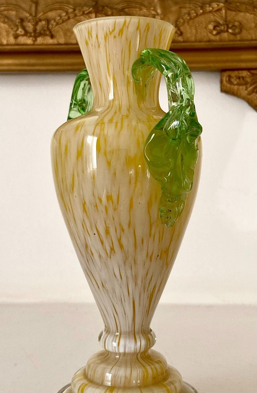 France, Années 1920/1940, Dans l'Esprit De Clichy, Paire De Vases En Verre Soufflé.
