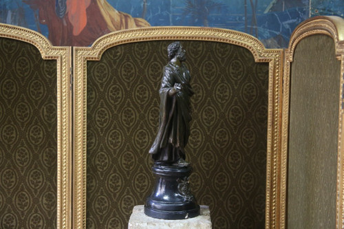 Scultura in terracotta smaltata di San Pietro, XIX secolo