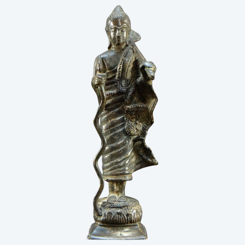 Cambogia, XIX Secolo, Statua di Buddha in bronzo.