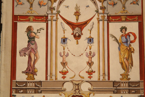 Gravure Ancienne De C.lasinio à Décor De Grotesques d'Après l'Atelier De Poccetti, 1789