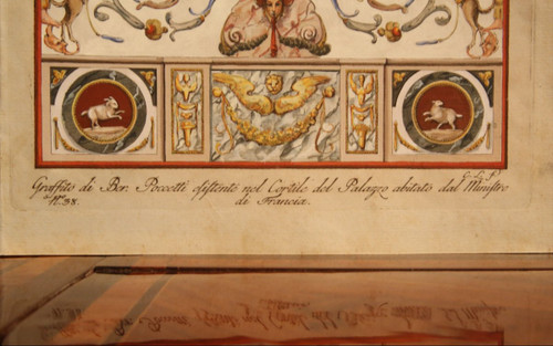 Gravure Ancienne De C.lasinio à Décor De Grotesques d'Après l'Atelier De Poccetti, 1789