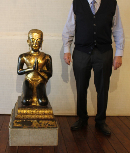 Large Pair Of Bronze Monks-18th Century-Ayuttheya period