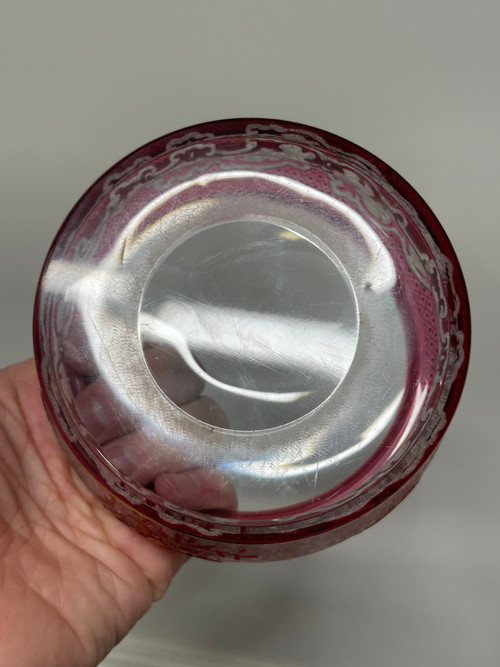 Baccarat - Boite Bonbonnière Cristal Multi Couches Fin 19ème