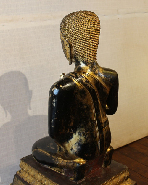 Grand Moine En Bronze-18° Siècle -période Ayuttheya - Thailande