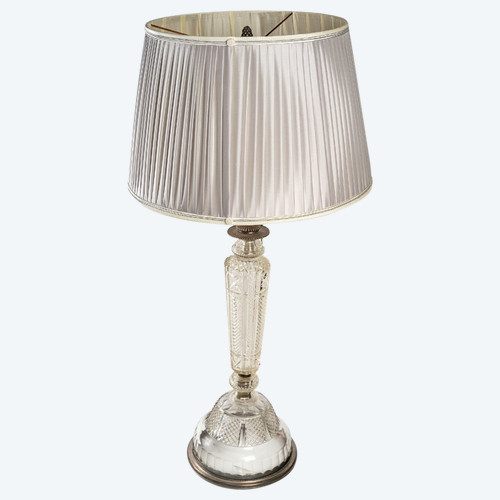 Lampada In Argento E Cristallo Fine Ottocento