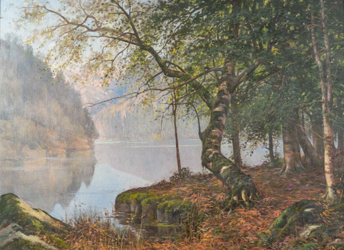 Paire De Tableaux Huile Sur Toile Avec Cadres En Bois Doré Fin XIXème Siècle