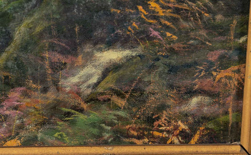 Paire De Tableaux Huile Sur Toile Avec Cadres En Bois Doré Fin XIXème Siècle