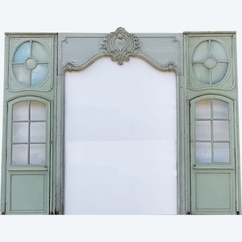 Boiserie d'Alcove Ancienne d'époque XVIIIème Régence En Chêne Prestigieux Porte Boiseries  1/2