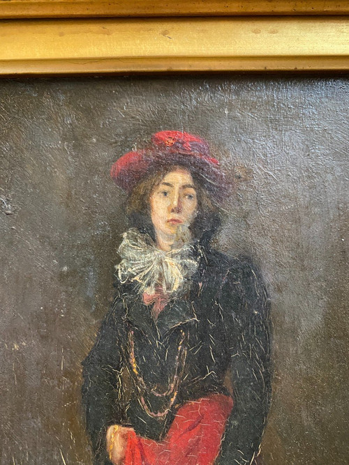 Jean Bidon (xix-xx) - Porträt einer jungen Frau, 1902
