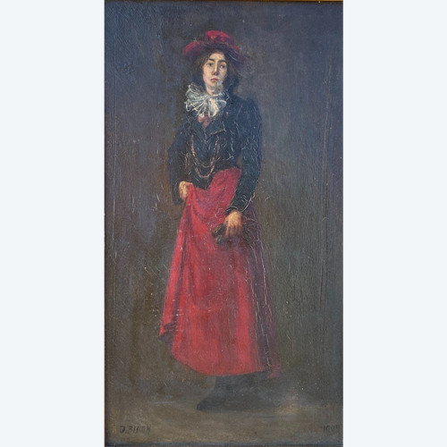Jean Bidon (xix-xx) - Porträt einer jungen Frau, 1902