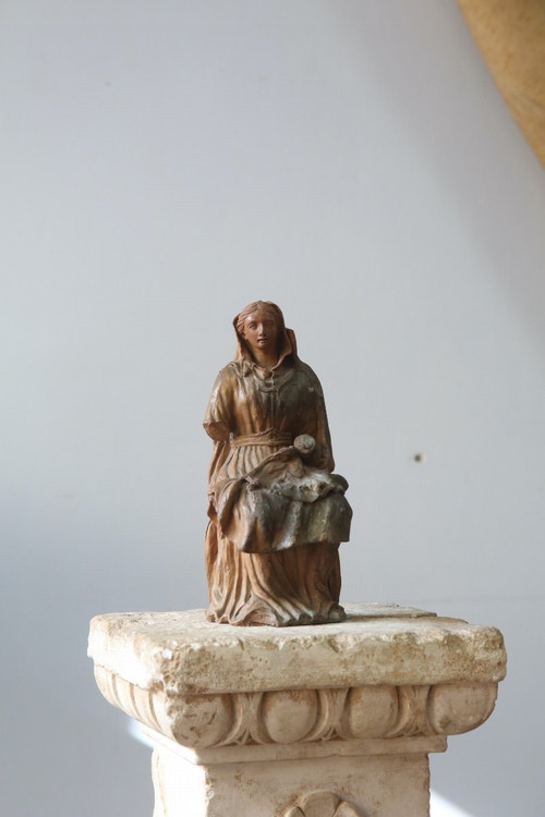Madonna con Bambino in terracotta, opera italiana del XVI secolo