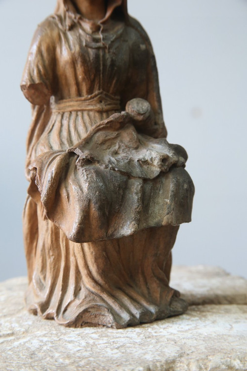 Madonna con Bambino in terracotta, opera italiana del XVI secolo