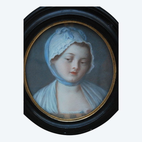 Portrait Pastel Jeune Femme Suiveur De Greuze