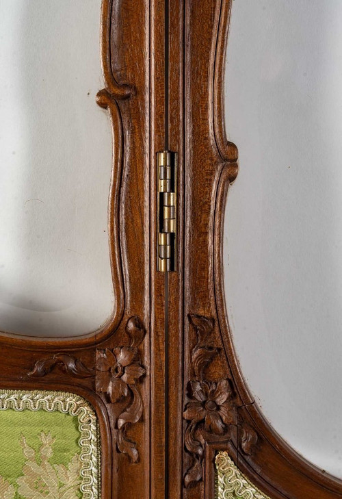 Paravento In Legno Intagliato Stile Luigi XV, XIX Secolo