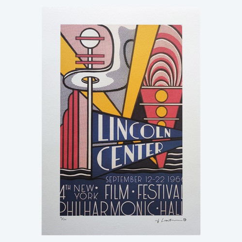 1980 Superb Original Roy Lichtenstein "Lincoln Center" Limited Edition Lithograph
