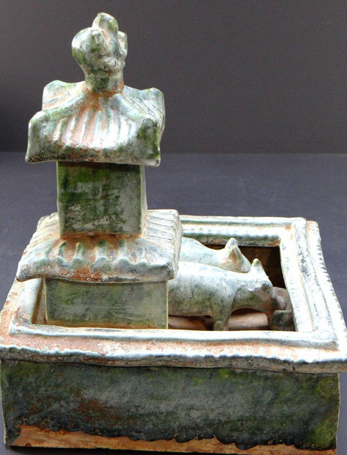 China, Early 20th Century, Glazed Earthen Farm In The Spirit Of The Han Dynasty.