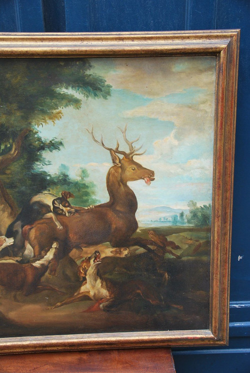 D'après Oudry La Chasse Au Cerf, école XIXe siècle