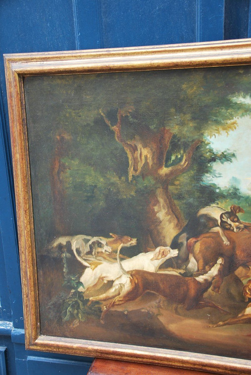 D'après Oudry La Chasse Au Cerf, école XIXe siècle