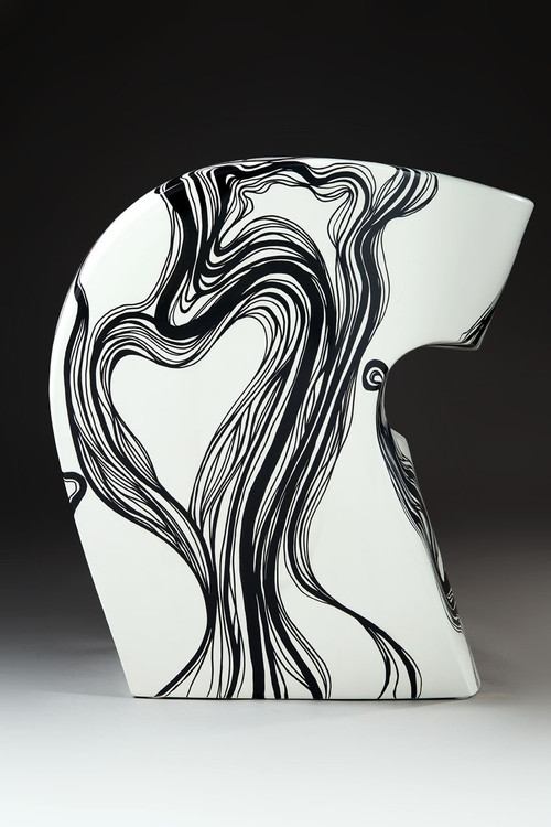 Smoke - Fauteuil Little Albert par Ron Arad, peint à la main, Signé Amane