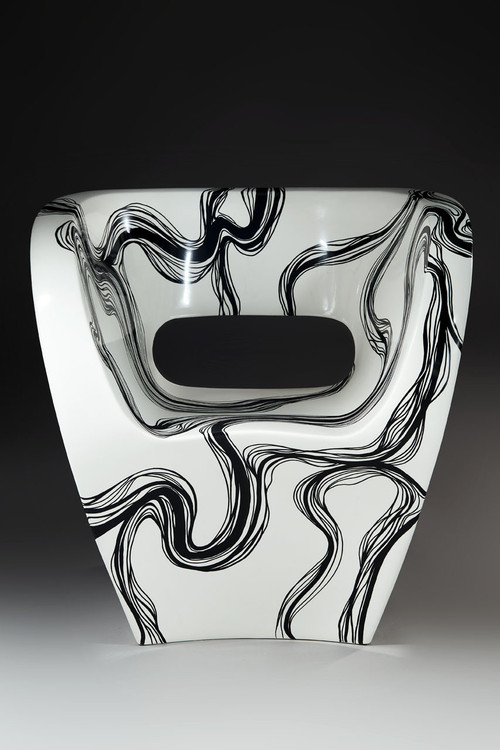 Smoke - Fauteuil Little Albert par Ron Arad, peint à la main, Signé Amane
