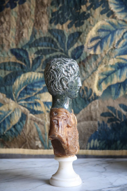 Antique-style marble bust of an emperor, 20th century