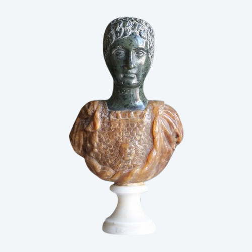 Antique-style marble bust of an emperor, 20th century