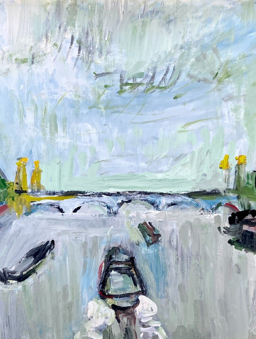 Mario Bonamici (1912-2002), Painting View Of Paris The Seine Pont Alexandre III 1970