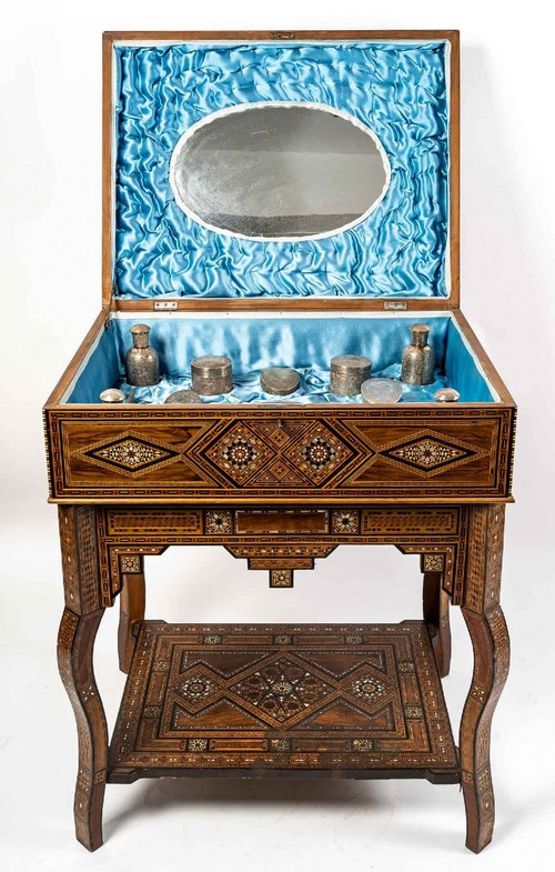 Meuble Coffret à Nécessaire De Toilette Style Syrien Fin XIXème Siècle