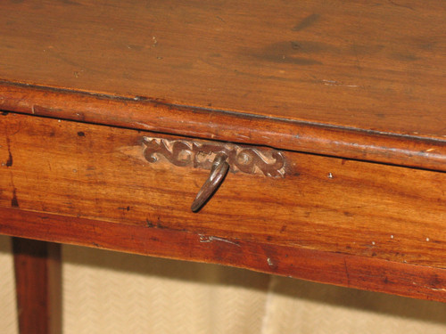Small Louis XVI desk writing table in solid cherry wood with 1 drawer 18th century