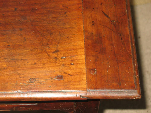 Small Louis XVI desk writing table in solid cherry wood with 1 drawer 18th century