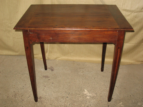 Small Louis XVI desk writing table in solid cherry wood with 1 drawer 18th century