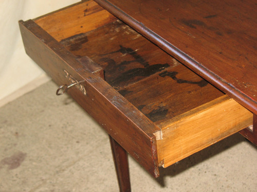 Small Louis XVI desk writing table in solid cherry wood with 1 drawer 18th century