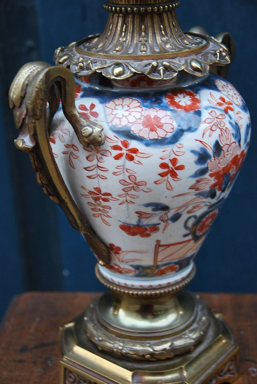 Imari Vase Bronze Frame Louis XVI Style