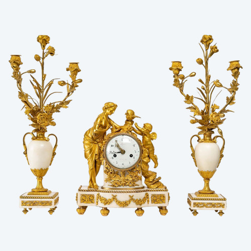 Fireplace Trim In Gilt Bronze And White Marble Eighteenth Century