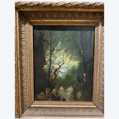 19th Century French School - Bathers In The Undergrowth