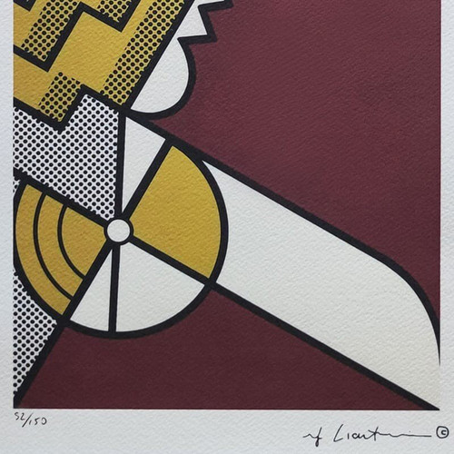 1980 Superb Original Roy Lichtenstein "Salute to Aviation Corlett 63" Limited Edition Lithograph