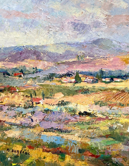 Brigitte Du Merac, Tableau Paysage De Provence.