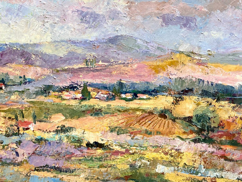 Brigitte Du Merac, Tableau Paysage De Provence.